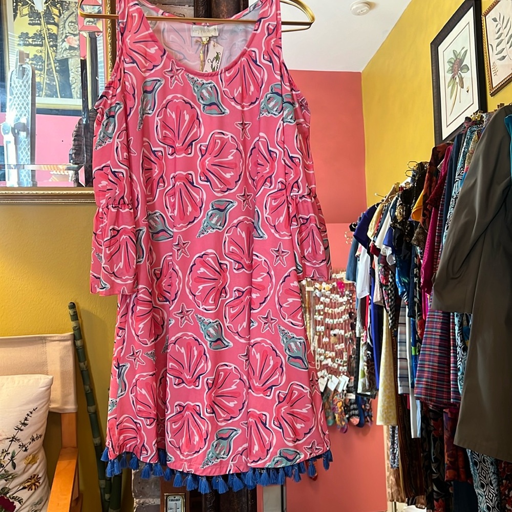 Pink Seashells Dress with Tassels